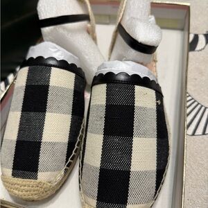 Kate Spade Black and White Checkered Espadrilles